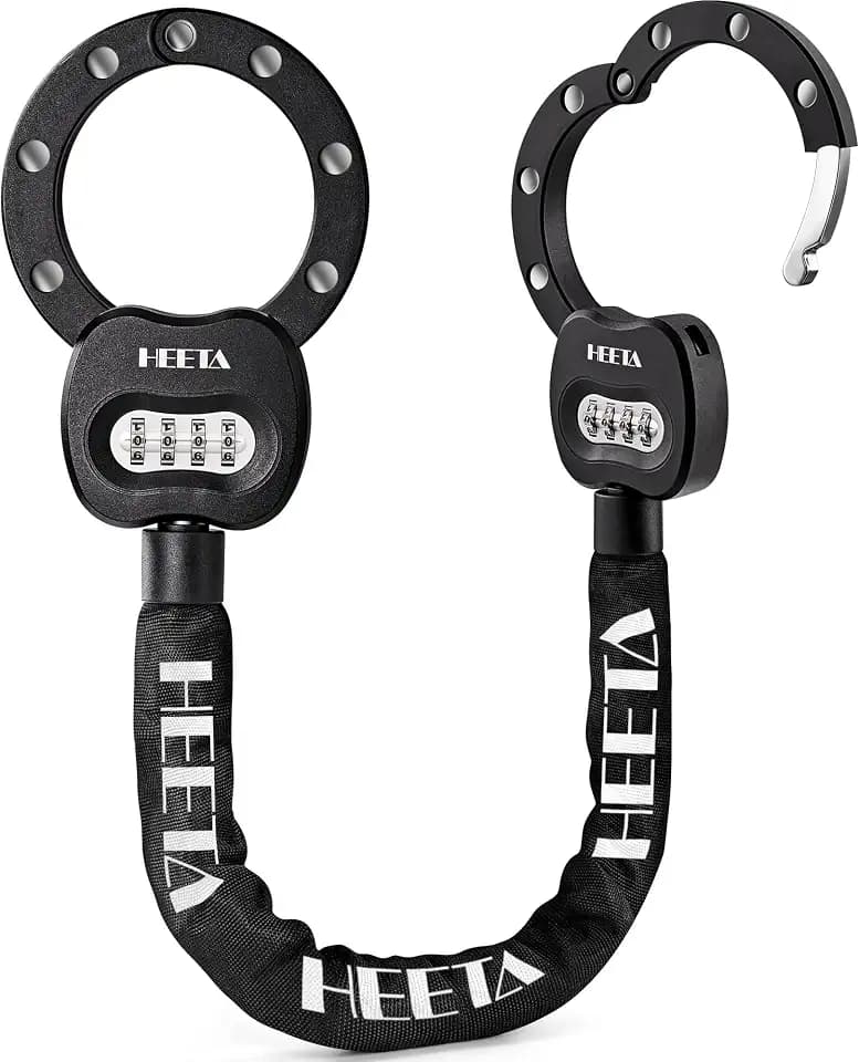 HEETA E Scooter Schloss Zahlenschloss, 8mm Fahrradschloss Hohe Sicherheit, e Roller Schloss Handschellenschloss, Kettenschloss Fahrrad Zubehör Bike Lock für E-Scooter Fahrräder E-Bike Motorrad