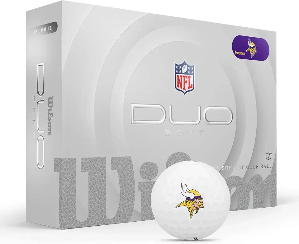 WILSON 2025 Duo Soft NFL Golf Ball - 12 Balls, White, Multiple Teams