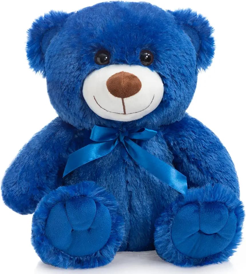 Super Color Teddy Bear Stuffed Animals Plush Toy for Children Girlfriend Family Congratulations Baby Shower Birthday Royal Blue 14 inch