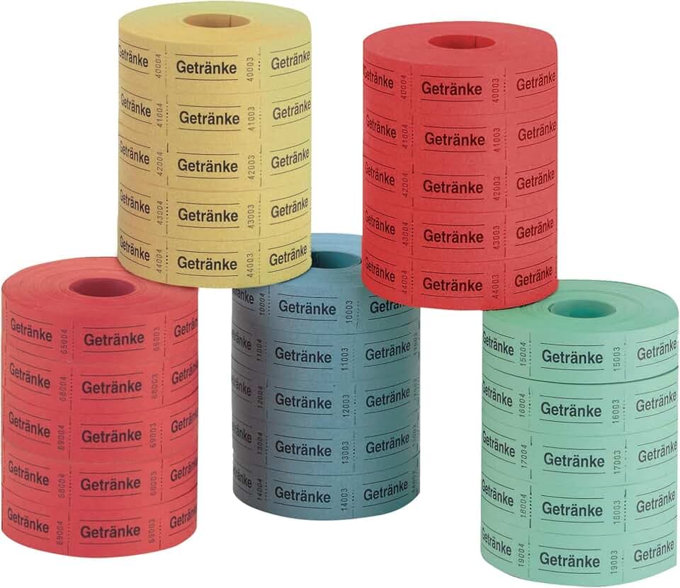 Herlitz, 5x1000 Abrisse Getränkemarken, 5x von einer Farbe, eine Farbauswahl ist nicht möglich