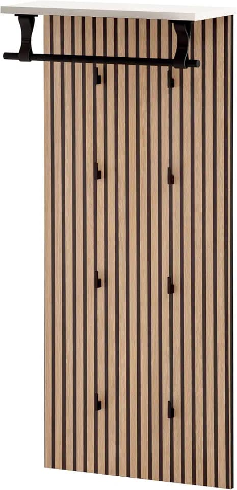 Schildmeyer Loft Hakenpaneel 157121, Mattweiß/Akustikpaneel Optik, 50 x 20,9 x 110,6 cm
