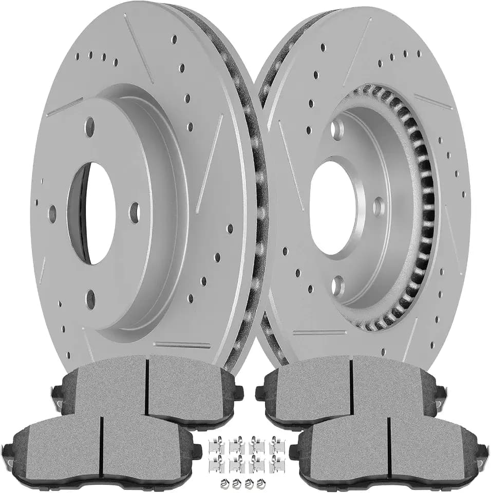 SCITOO (Front 279.8 mm) Brake Rotors (4 Lugs) and Pads Kits:31463;D815