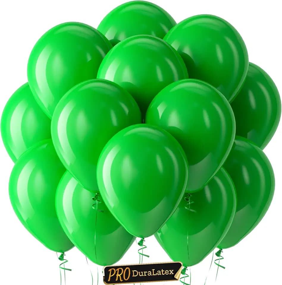 Bezente Pro Duralatex Green Extra-Thick Balloons 100 Pack 12 inch