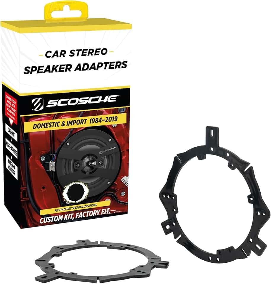 Scosche SAC656 6.5-6.75” Speaker Adapters Compatible with Select 1988-19 Chrysler, Dodge, Jeep & Plymouth Vehicles - 6 1/2" to 6 3/4" Adapter for Car Door Speakers - 1 Pair - See Guide for Vehicle Fit