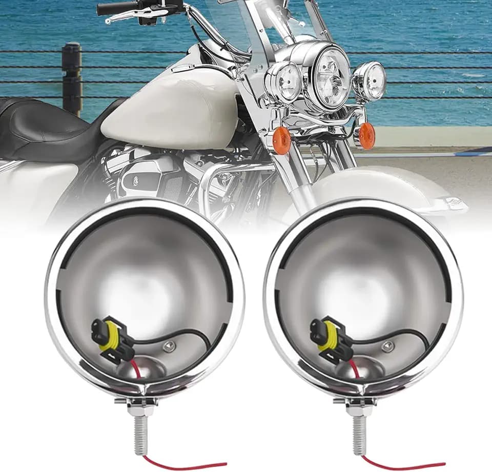 SKTYANTS 4.5 inch Housing Bracket Mount Ring bucket For Fog Passing Light Lamp Motorcycle Touring Electra(Chrome)