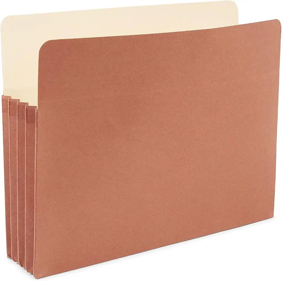 Staples Reinforced File Pockets, Letter Size, 3.5 In Expansion, 25/Pk