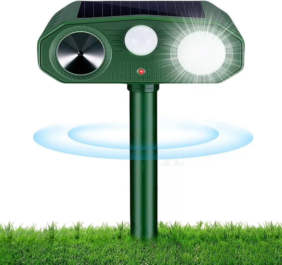 Katzenschreck Ultraschall, Solar Tiervertreiber Katzenabwehr, 3 Modi Ultraschall Abwehrmittel Hundeschreck Marderschreck mit Bewegungsmelder für Katzen, Hunde, Mäuse,Vögel, Marder