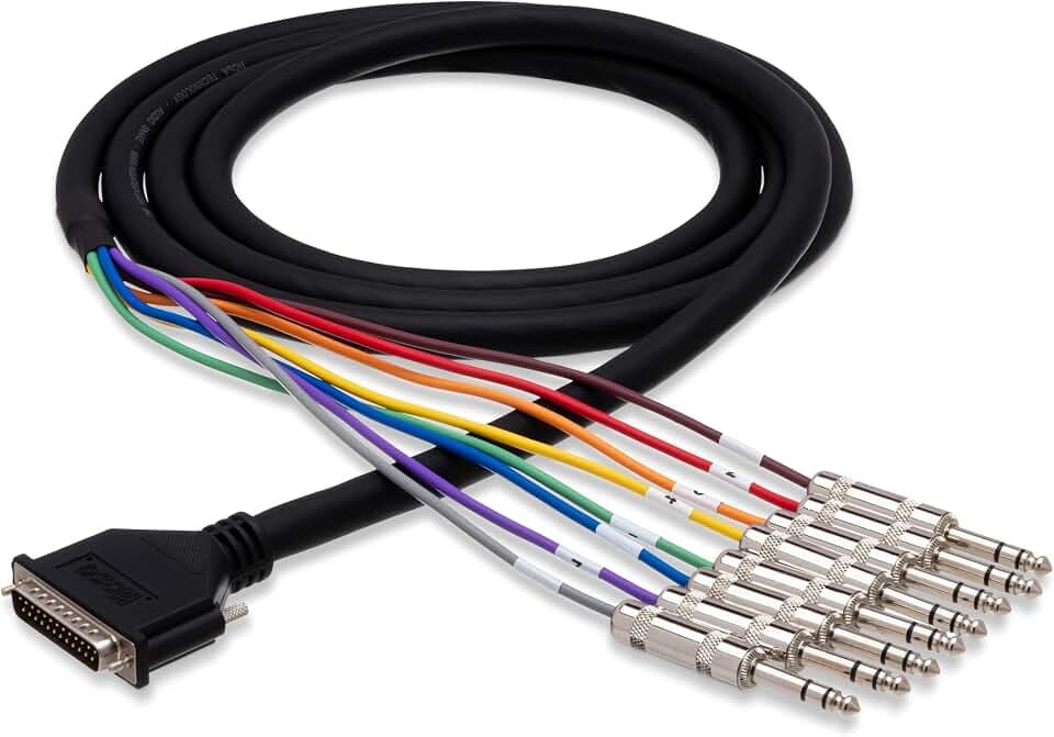 Hosa DTP-803 Balanced Snake, DB25 to 1/4 Inch TRS, 9.8 Feet