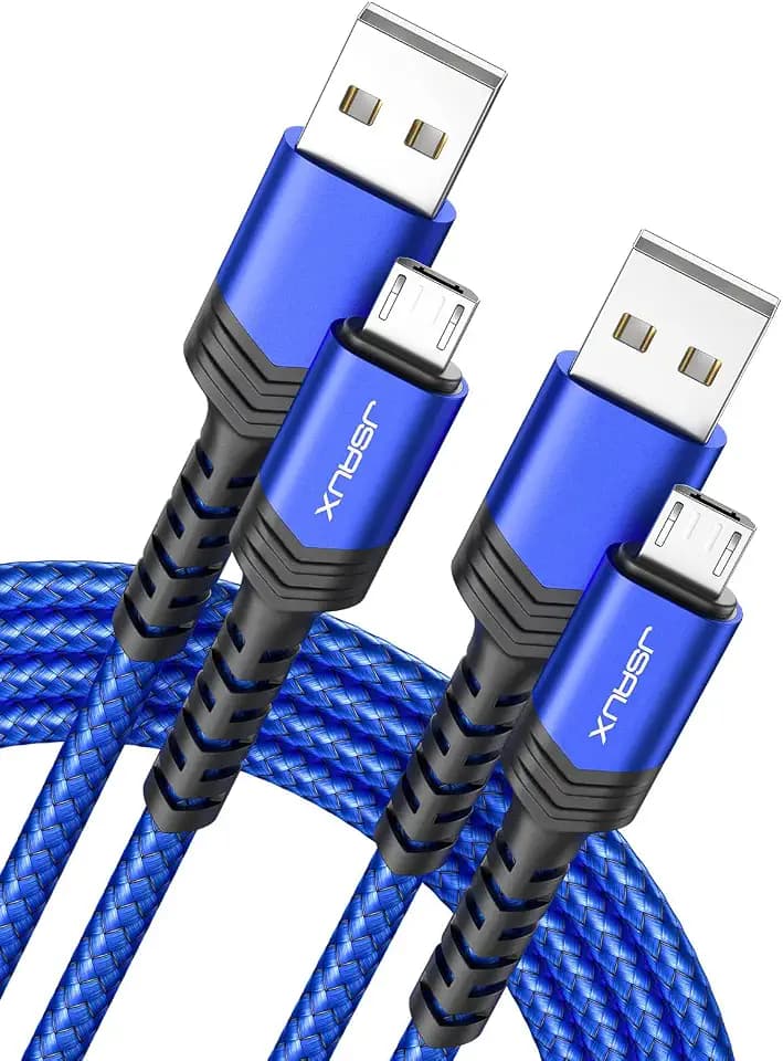 JSAUX Micro USB Kabel, [2Stück 2M] Ladekabel für Android Samsung-Blau