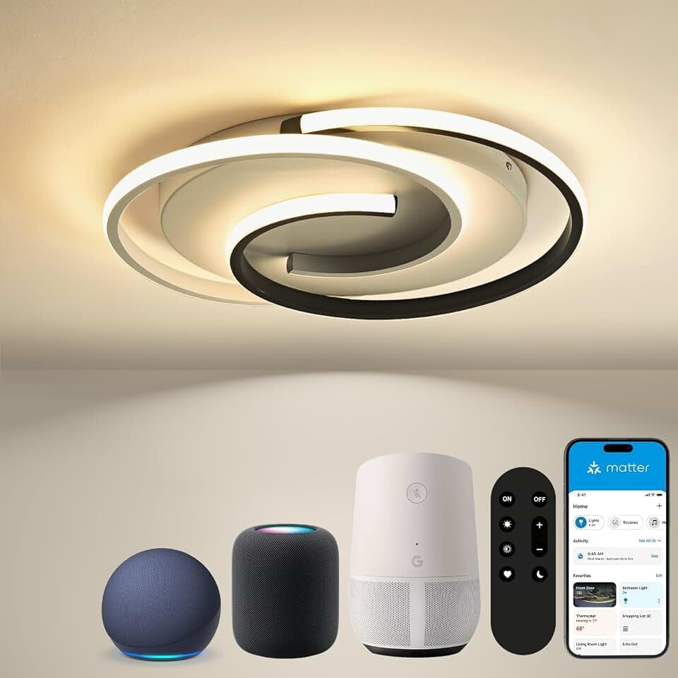 BAYHT Smart LED Deckenleuchte 40 cm, Dimmbar mit Matter & Alexa