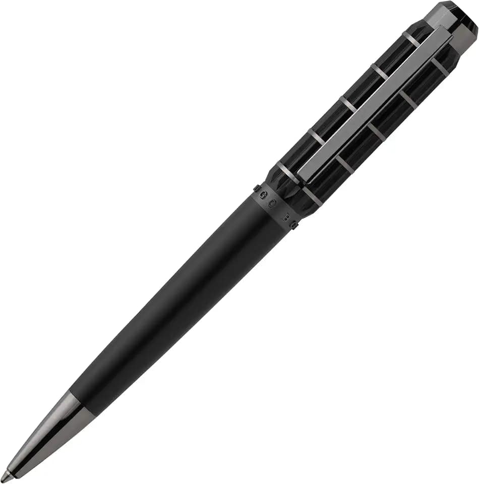 Hugo Boss Index Kugelschreiber Messing Aluminium Matt Schwarz, Maße: 14,4 cm, HSS0654A