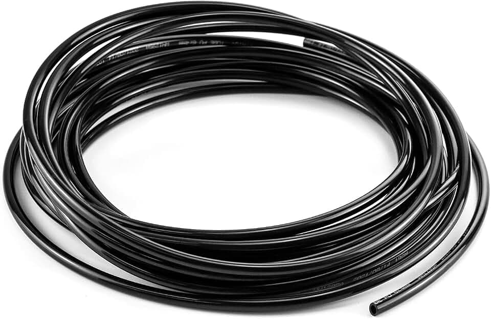 QWORK® 10m PU Pneumatikschlauch Außen 6mm x Innen 4mm Schwarz, Flexibel Druckluftschlauch für Pneumatische Werkzeuge