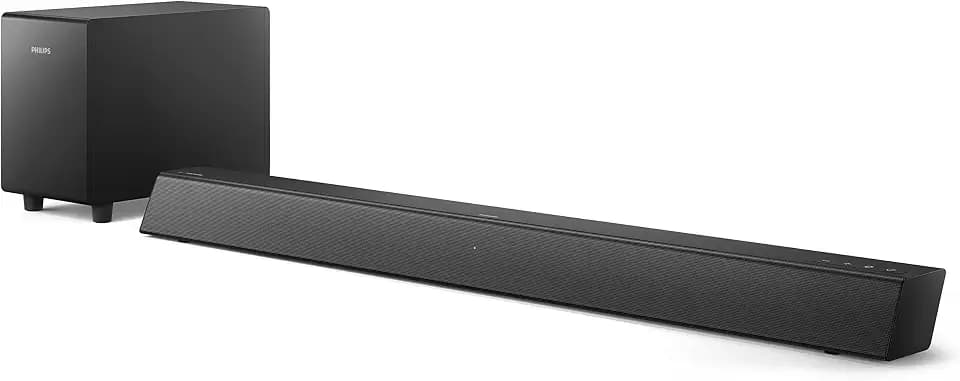 Philips B5306 2.1 Channel Soundbar with Wireless Subwoofer - Bluetooth, HDMI ARC, Roku TV Ready, 40W Max Power, Black
