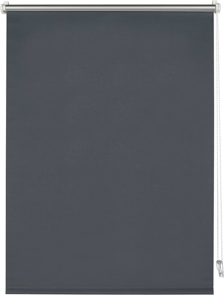 Deco Company Thermo-Rollo zum Klemmen, Ohne Bohren, Anthrazit, 60x150 cm | Verdunklungsrollo, Höchste Lichtreflexion, Hitzeschutz, Energiesparend, Stufenloses Verstellen, Kettenzug, Kindersicherheit