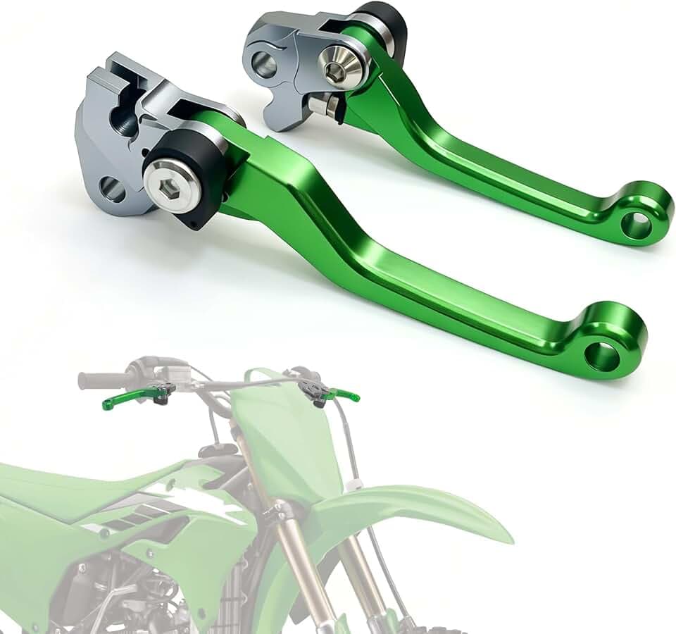 CNC Aluminum Brake Clutch Lever Handle Pivot for KX85 2001-2025,Green