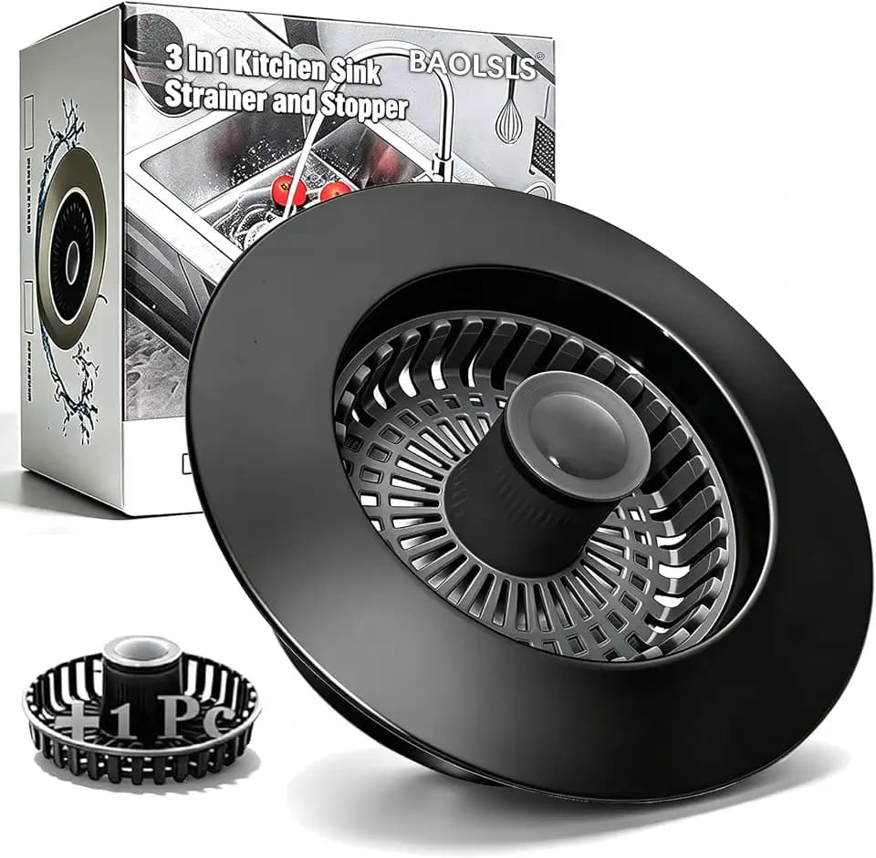 BAOLSLS 3 in 1 Kitchen Sink Stopper, Pop Up Kitchen Sink Drain Strainer