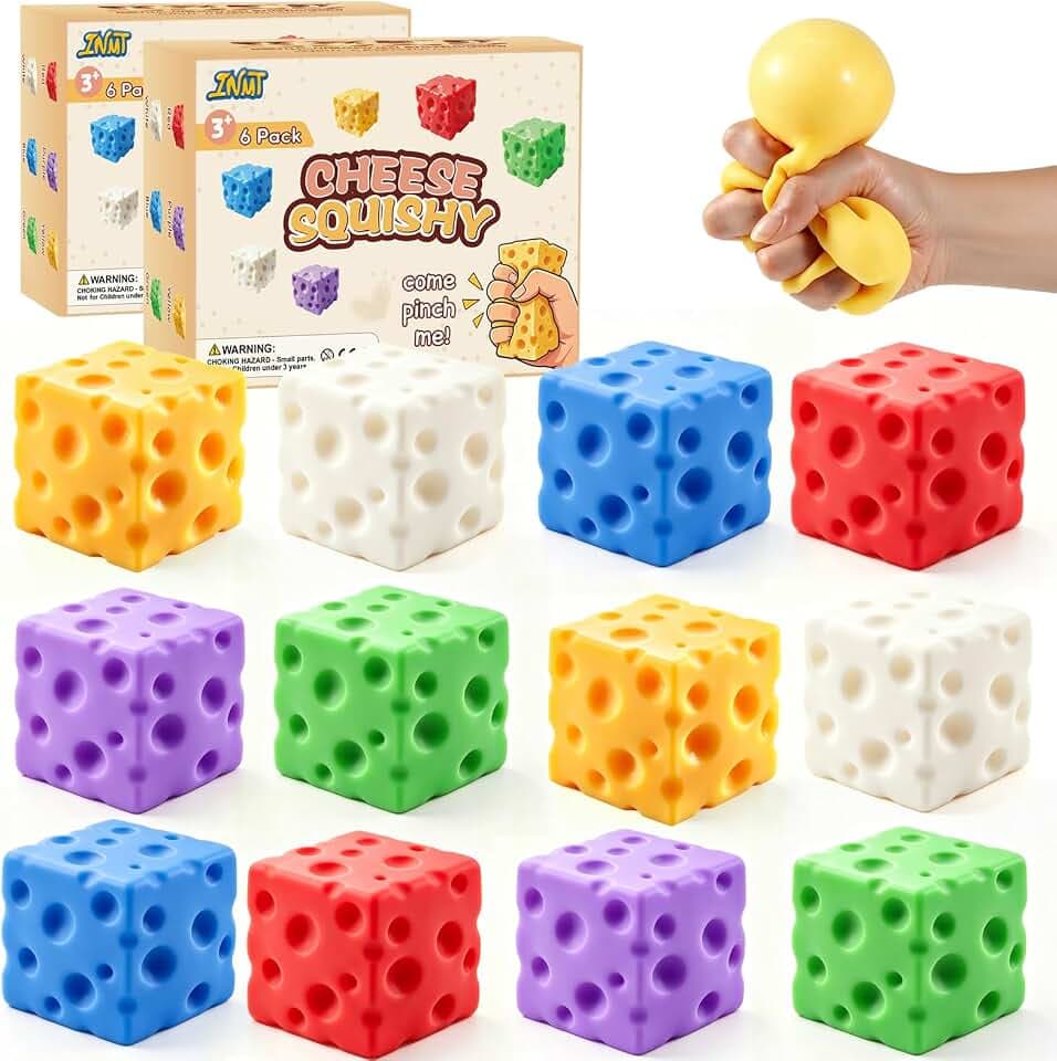 Cheese Squishy Fidget Toys for Kids Adults, 2.4in Slow Rising Squishy, 12PC