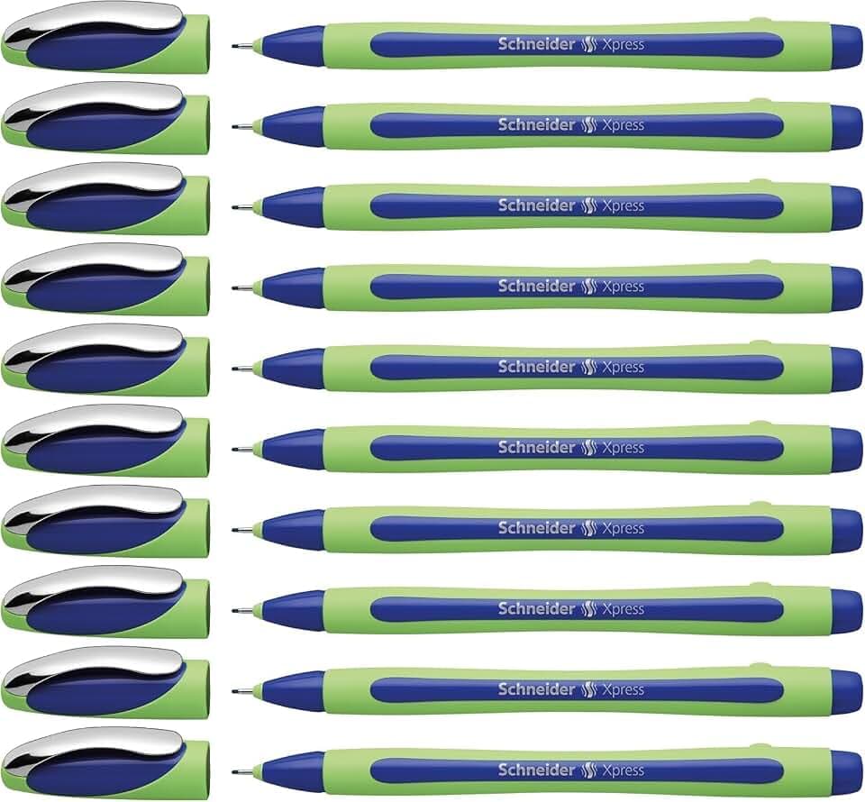 Schneider Xpress Fineliner (Strichstärke 0,8 mm, dokumentenecht) 10er Packung blau