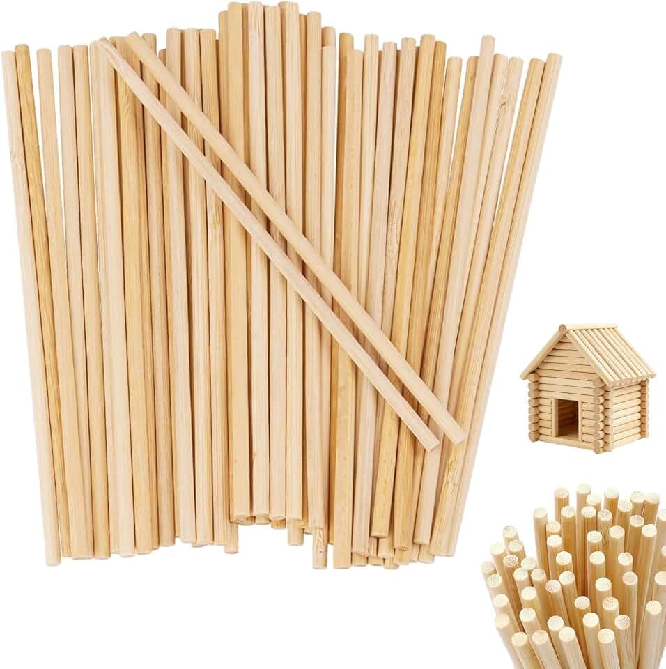 200 Stück Zuckerwatte Stäbe 300mm Holzstäbchen Lange Rund (5mm)
