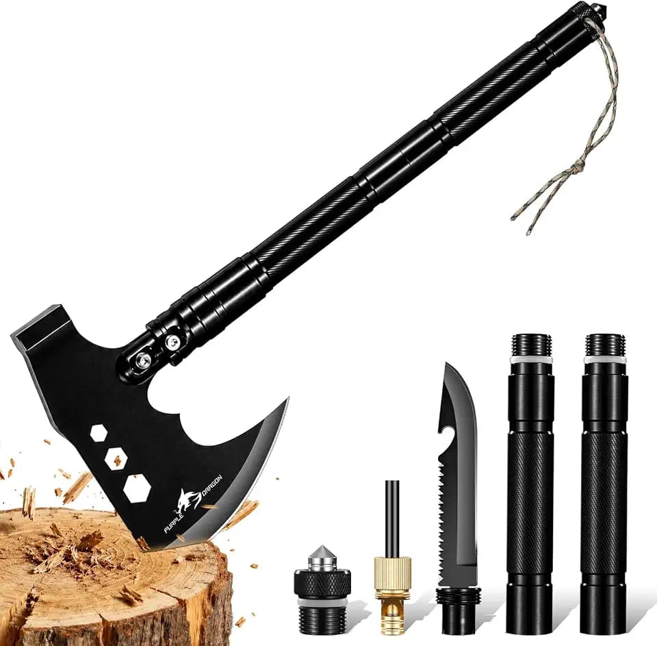 Purple Dragon Multitool Camping Hatchet Tactical Axe with Hammer