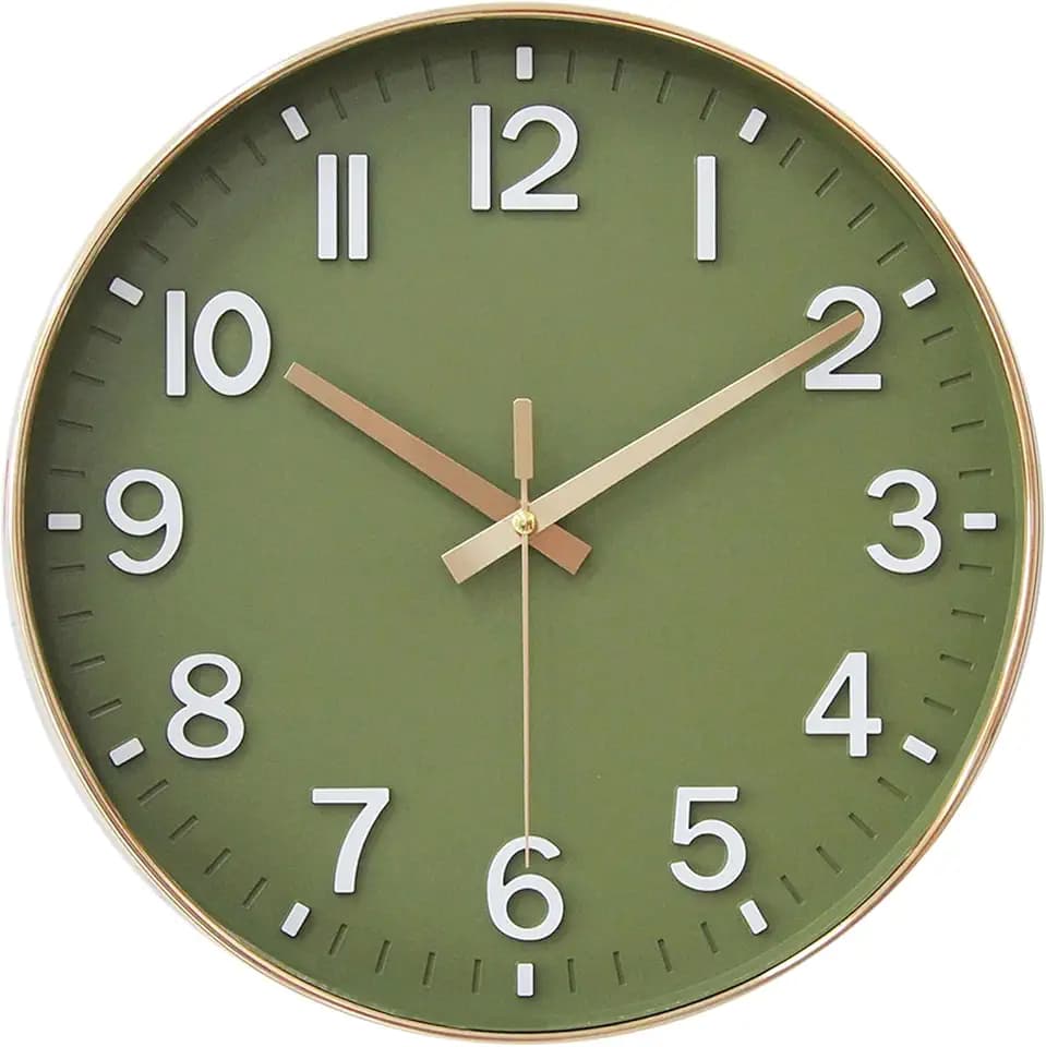 25cm Lautlos Wanduhr ohne Ticken Schleichende Sekunde mit Arabisch Ziffer