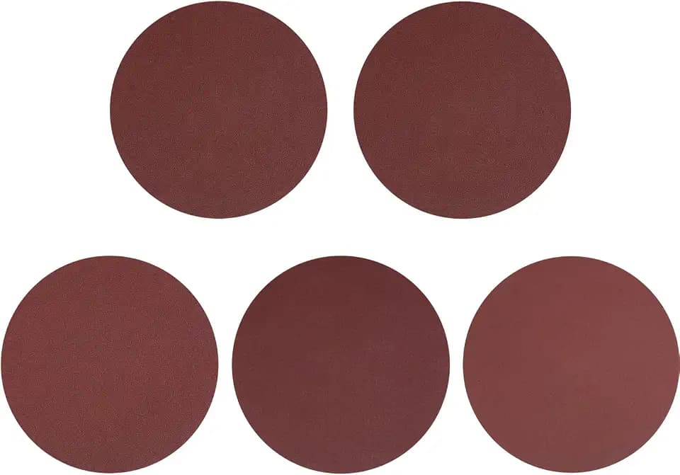 sourcing map 30 Stück 254 mm Schleifscheiben Körnung 40/60/80/120/180 Klett-Schleifpapier Exzenterschleifer Pads für Holzbearbeitung Automobil-Metallpolieren, Rot
