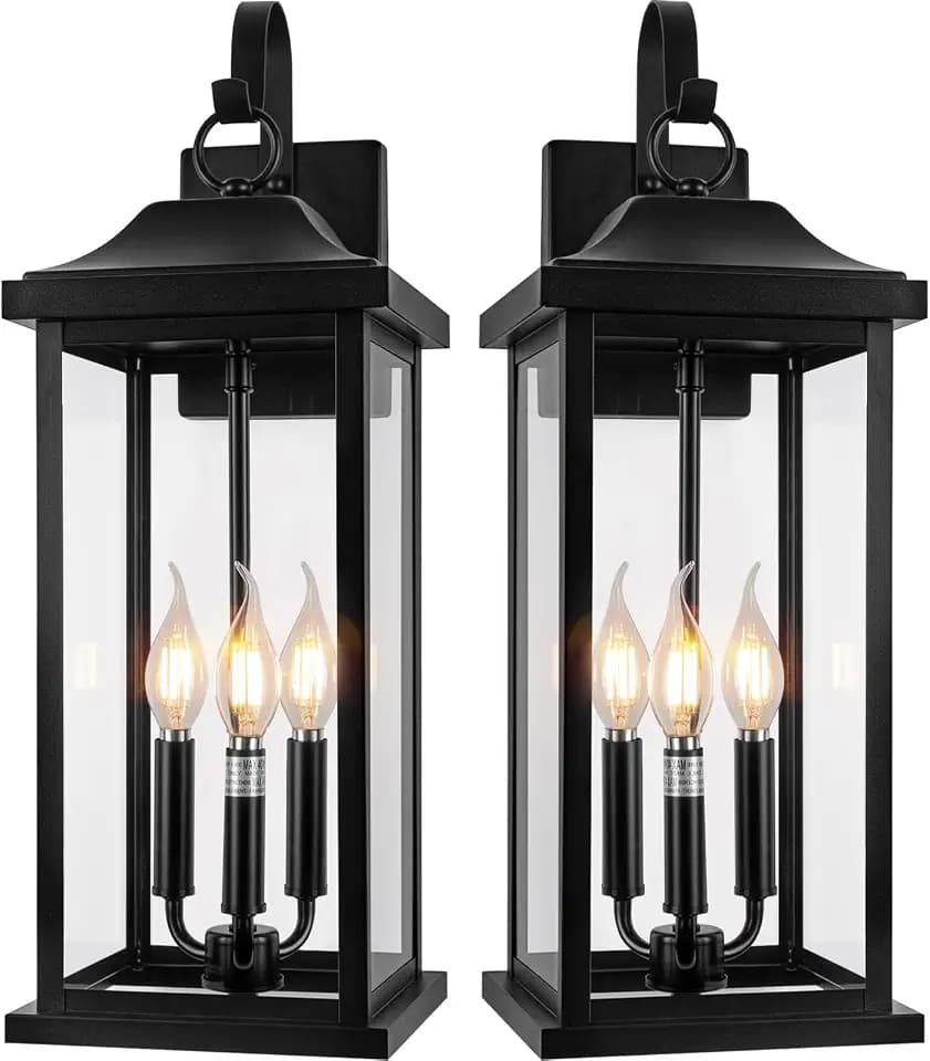 23 Inch Extra Large Outdoor Wall Lights for House Modern Black