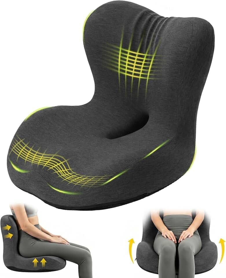 Urban Deco Memory Foam Ergonomic Seat Cushion with Lumbar Back Support
