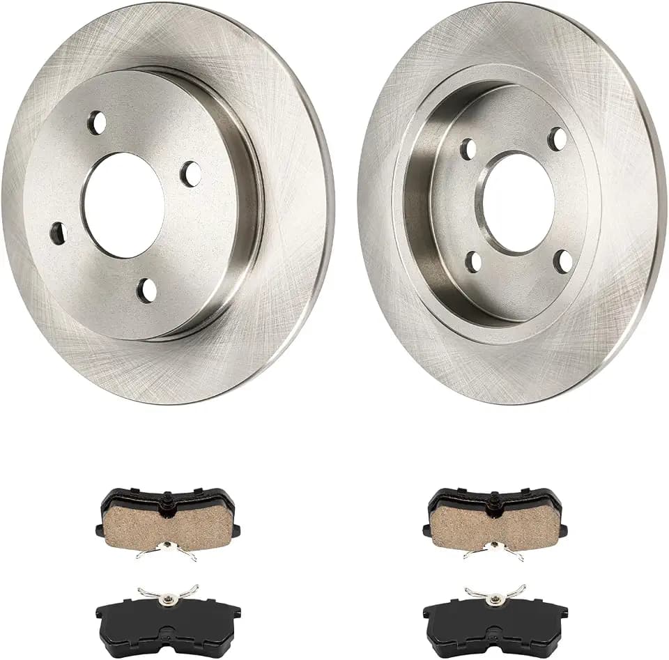 Rear Kit Brake Rotors Ceramic Brake Pads for Ford 2007 Focus, Ford 2001-2004 Focus 2.0L, Ford 2003-2006 Focus 2.3L, Ford 2014-2019 Fiesta 1.6T(9.95”, 252.8mm)
