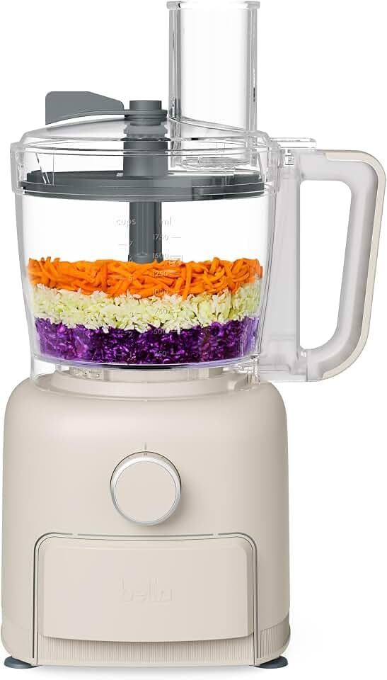 bella CHOP Deluxe 10-Cup Food Processor with Built-In Storage, Oatmilk