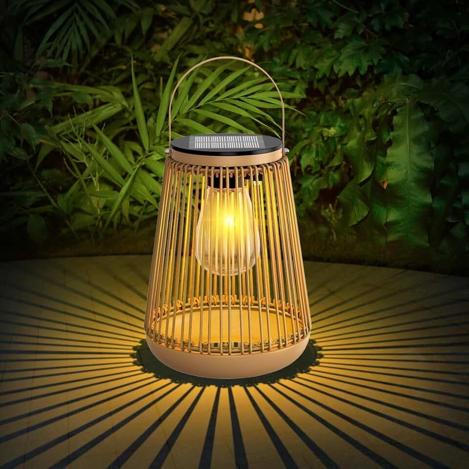 Solarlampen für Außen, 1 Stück Metall Vintage Laternen für Draußen IP65 Wasserdicht Solarlampen für Außen Garten, Solar Lampions Außen Wetterfest für Balkon Garten Deko Terrasse Rasen Hof