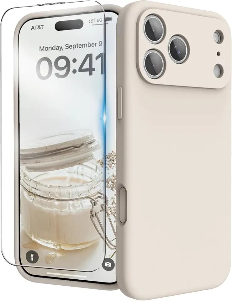 for iPhone 17 Pro Max Case with Screen Protector, Stone