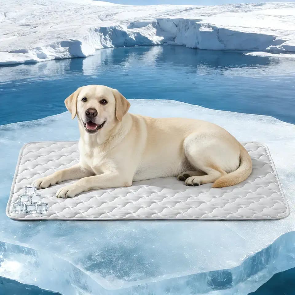 JOEJOY Kühlmatte für Hunde, Selbstkühlende Hundematte, Sommer Kühlkissen für Hunde, Langlebiger Tragbares Kühldecke Hund Waschbar für Drinnen Unterwegs im Auto, Grau, 70x55cm