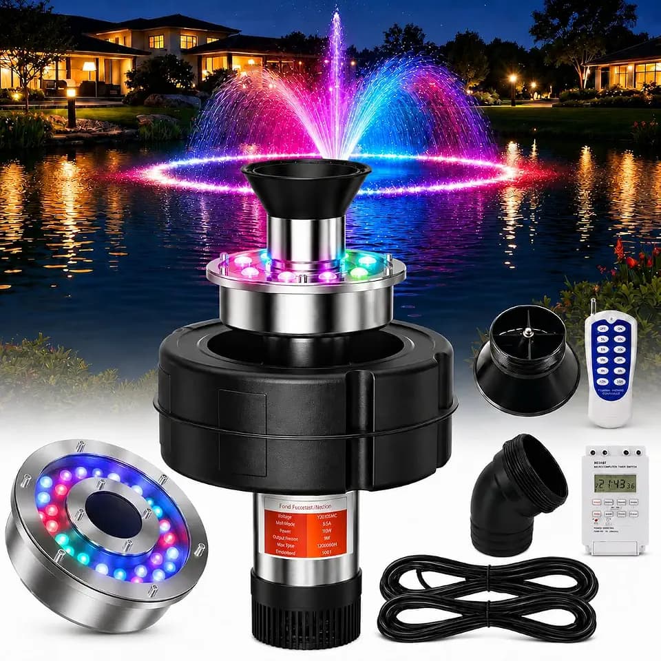 Pond Aerator with 5-Color RGB Lighting