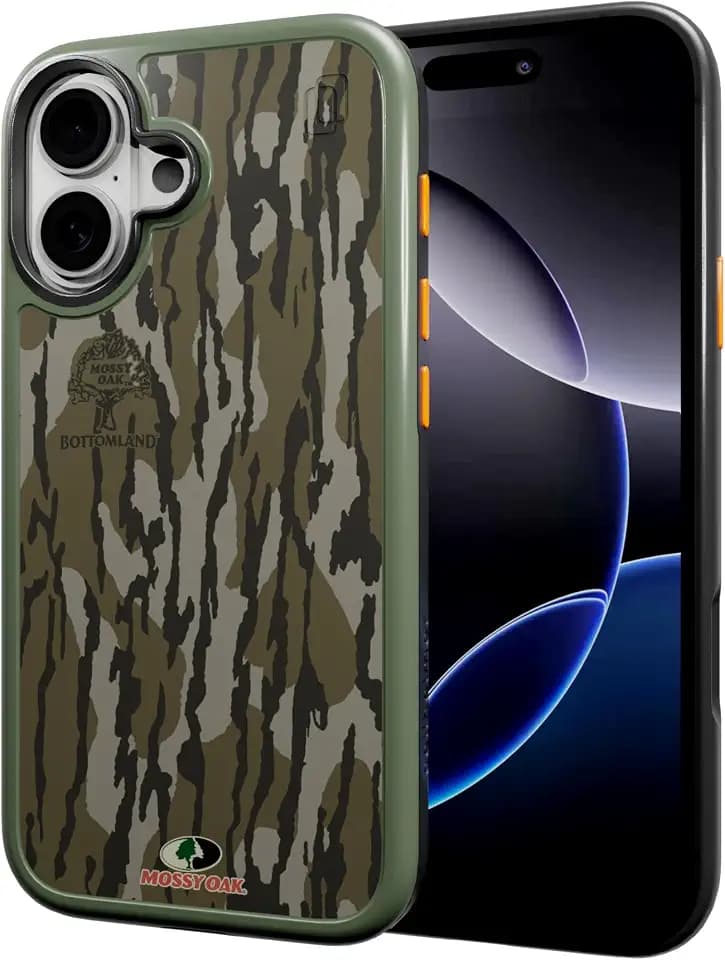 cellhelmet Fortitude Case | iPhone 16 | MagSafe Compatible | Drop Test Certified | Shockproof, Durable Mossy Oak Bottomland Camo Case
