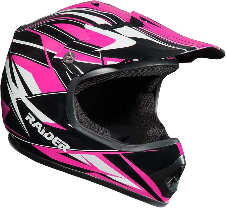 Raider 2131313 Unisex-Child MX Off-Road Helmet (Pink, Youth Small)