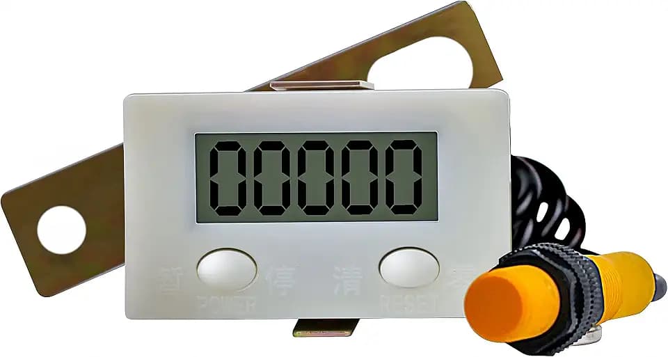 DIGITEN Punch Digital Zähler, 5-stelliger Zähler Totalizer mit magnetischem Induktionsschalter, elektronischer Tally-Zähler 0–9999 Digit Forward Digital Zähler, LCD Gauge Vorwärts Menschen Türzähler