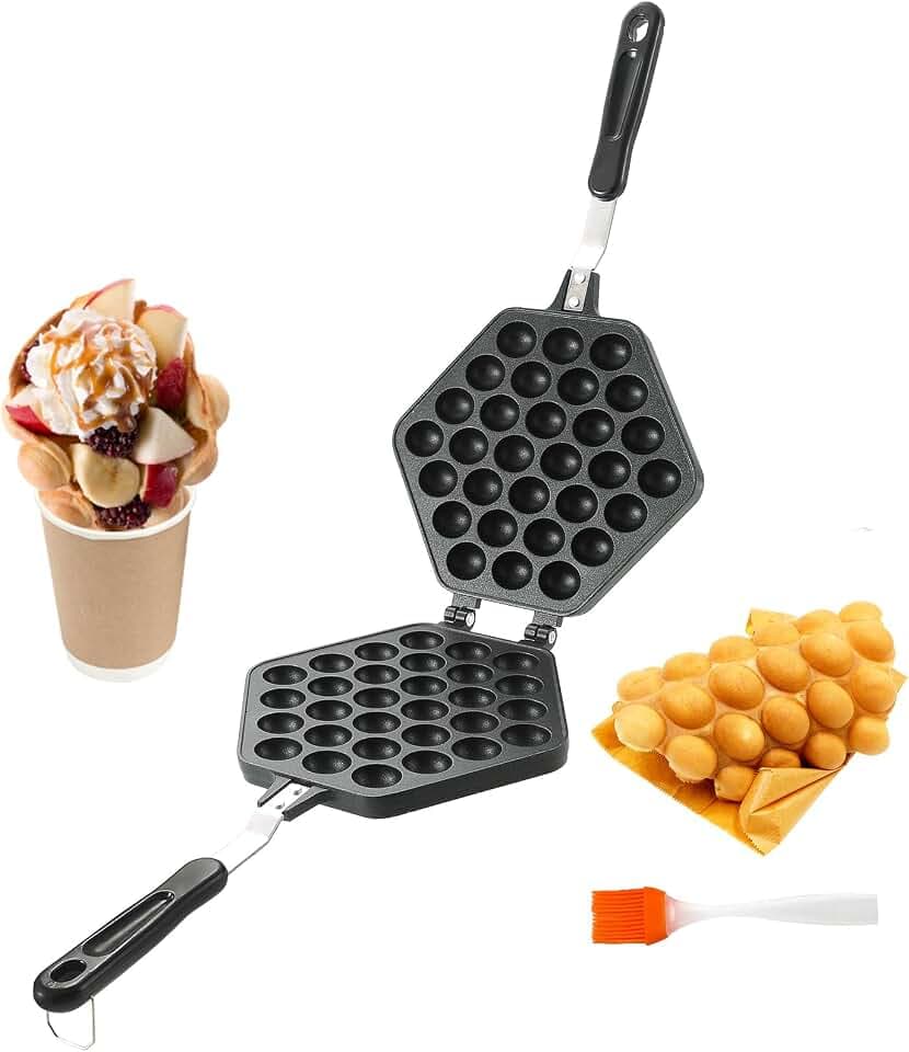 MYFULLY Bubble Waffle Maker Double-Sided Aluminum Alloy Pan