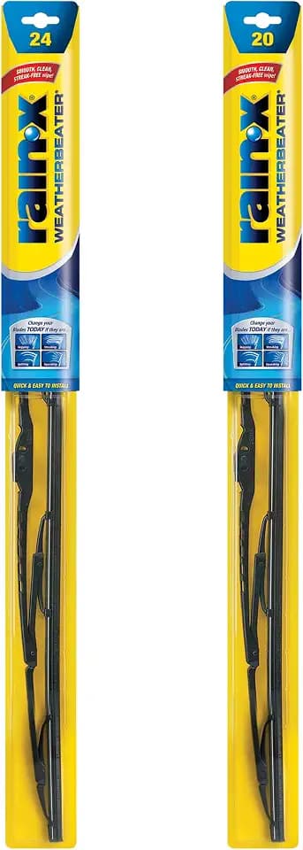 Rain-X 820146 WeatherBeater Wiper Blades, 24" and 20" Windshield Wipers (Pack of 2), Automotive Replacement Windshield Wiper Blades That Meet Or Exceed OEM Quality And Durability Standards