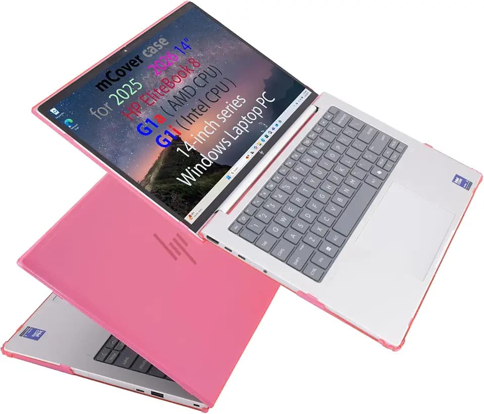 mCover Case Compatible Only for 2025-2026 14" HP EliteBook 8 G1a | G1i 14 inch Windows Laptop Computer (NOT Fitting Any Other HP Models) - Pink
