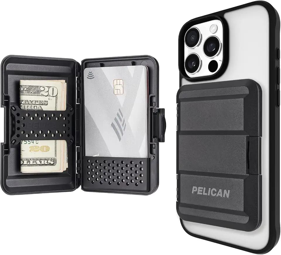 Pelican MagSafe Wallet for iPhone - Slim Magnetic Phone Wallet - Black