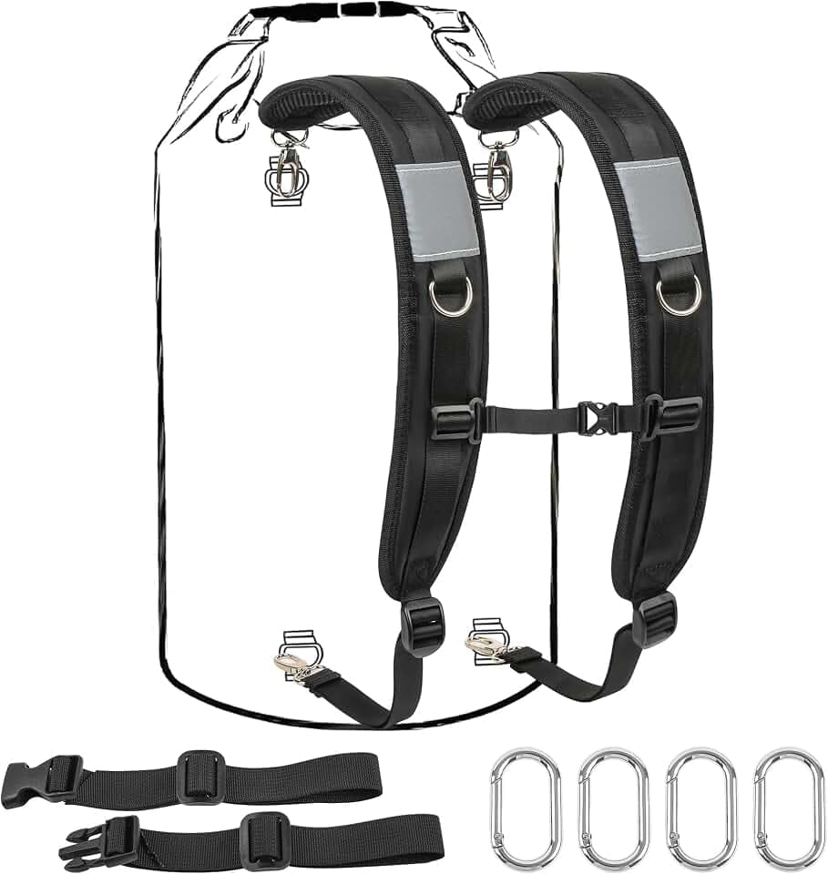 Backpack Straps with Metal Clips Adjustable Padded Shoulder straps