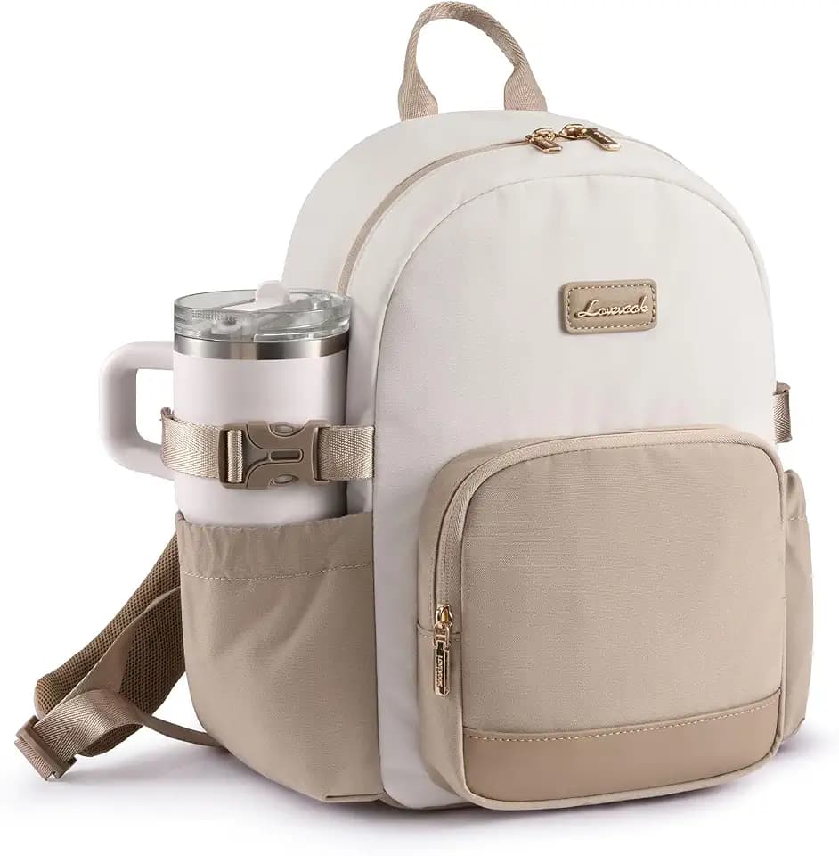 LOVEVOOK Rucksack Damen Klein, 13 Zoll Elegant Cityrucksack Kleiner mit großem Fach für Trinkflaschen, Mini Casual Daypack Backpack Women Modern Wasserdicht für Reisen Schule Arbeit Teenager Kinder