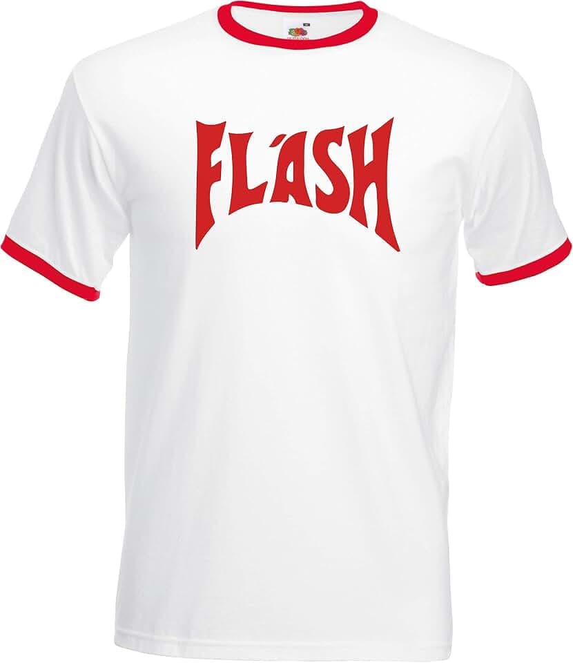 Flash Lightning Bolt T-Shirt - Men's Retro 80's Comic Movie Merch Gift Christmas 100% Combed Cotton High-Density Extreme Comfort