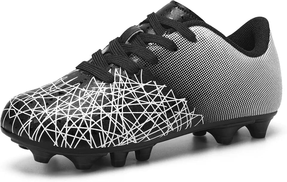Unisex-Kids Firm Ground Soccer Cleats Boys Girls Athletic Outdoor Soccer Shoes for Toddler/Little Kid/Big Kid
