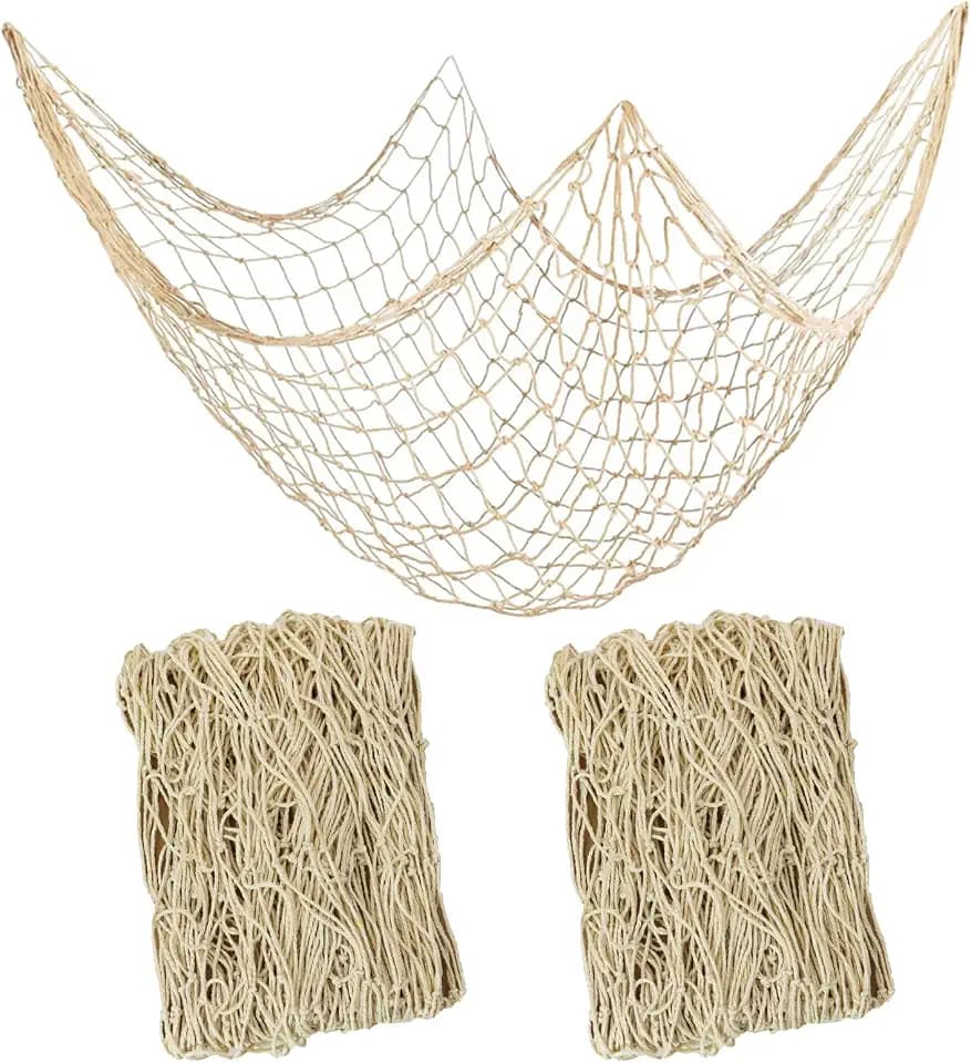 2 PCS Fish Net Decorations,80 x 40 Inch,Ocean Themed Party Decor