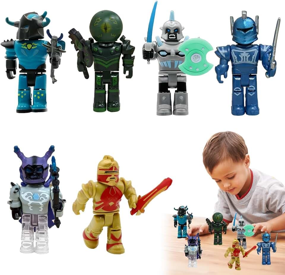 Robl0x Action Figuren Set, 6 Stück Robl0x Miniaturfiguren, Robl0x Figuren, Cartoon Roblx Action Figuren, Robl0x Spielzeugfiguren, Actionfiguren Robl0x Geburtstag Deko, Robl0x Tortendeko für Kinder
