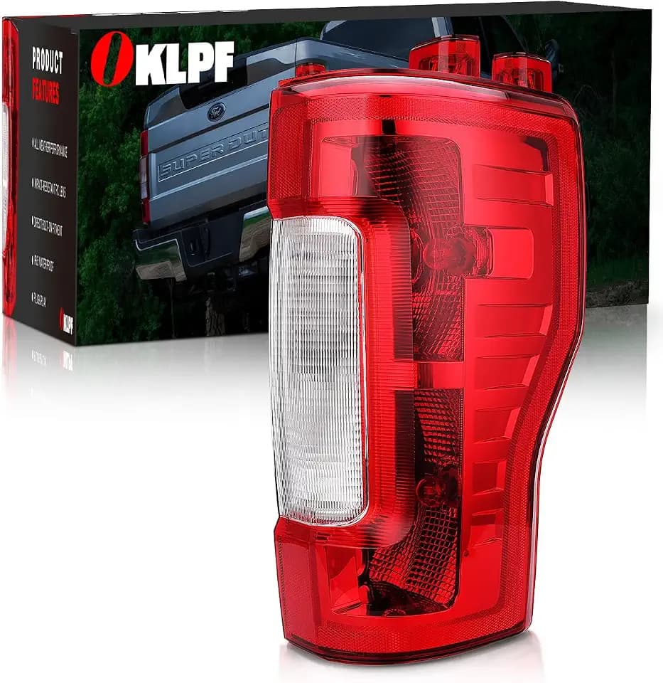 OKLPF Rear Brake Tail Lights Compatible With 2017 2018 2019 Ford F250 F350 F-250 F-350 Super Duty,Replace HC3Z13404D HC3Z13404F FO2801256,Replacement Red Taillight Assembly,Right Passenger Side
