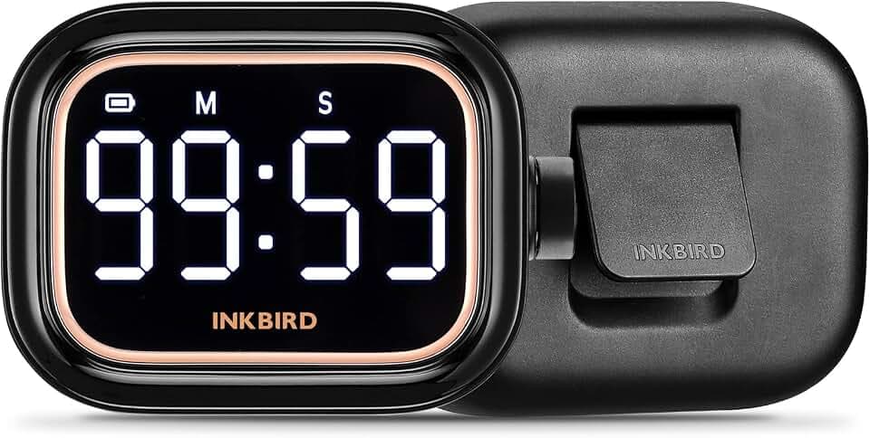 Inkbird Eieruhr, Küchentimer wiederaufladbarer 4 Stufen Alarm Produktivitäts eieruhr digital IDT-02, Backen, Sport, LED-Smart-Countdown-Countup-Magnet-Timer