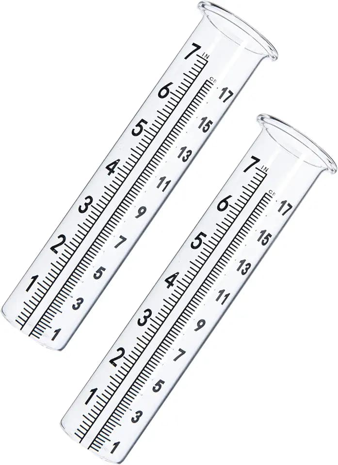 7" Capacity Rain Gauge Glass Replacement Tube with Lid Design for Yard Garden Outdoor Home (2)